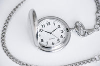 Vintage Personalized Pocket Watch | Silver-tone Pocket Watch with Engraving Option