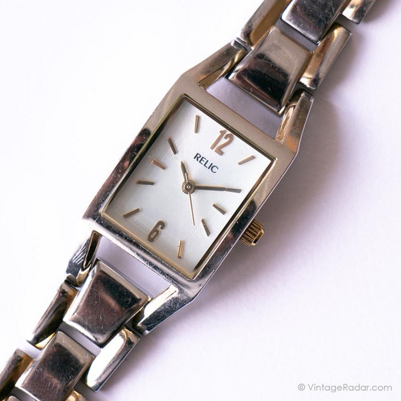 Two-tone Rectangular Relic Watch for Women | Elegant Office Watch ...