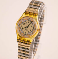 1994 Swatch Lady LG111 StarLink reloj | Tono de oro y plata Swatch Lady