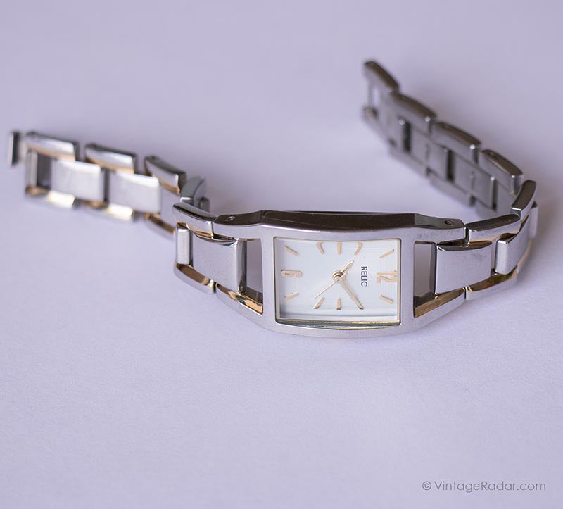Two-tone Rectangular Relic Watch for Women | Elegant Office Watch ...