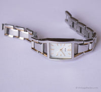 Zweifarbige rechteckige Relic Uhr für Frauen | Elegantes Büro Uhr für Sie
