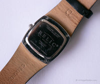 Rectangular vintage Relic Cuarzo de folio reloj para mujeres con correa negra