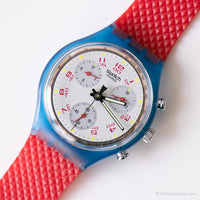 1991 Swatch SCN103 JFK reloj | EXTRAÑO Swatch Chrono con correa original