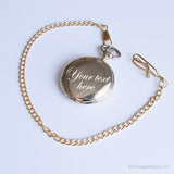Vintage Personalized Pocket Watch | Gold-tone Pocket Watch with Engraving Option