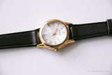 Tono de oro vintage Fossil Señoras reloj con cristal en forma de diamante
