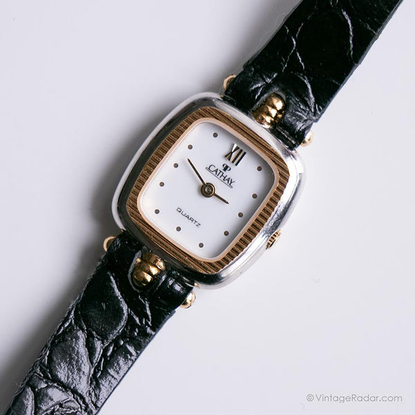 Vintage Two-tone Cathay Watch | Elegant Wristwear for Her