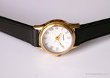 Vintage Gold-tone Fossil Ladies Watch with Diamond-Shaped Crystal