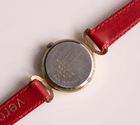 90s Gold-Tone Seiko 1421-0060A Watch for Women on Red Strap