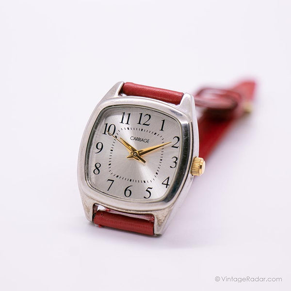 Orologio Da Polso Quadrato Con Cinturino In Pelle Rossa, Quadrante 4 Cm, Per Appassionati Di Freccette, Regalo Con Batteria Di Ricambio