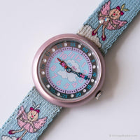 2000 Blue Fairy Angel Flik Flak par Swatch | Enfants bleus vintage montre