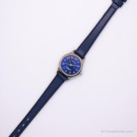 Vintage Blue-Dial-Wagen durch Timex Uhr | Winzige blaue Dial Frauen Uhr