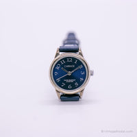 Carruaje vintage-dial-dial por Timex reloj | Tiny Blue Dial Women's reloj