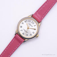 Vintage Gold-tone Carriage by Timex Watch for Her with Pink Strap