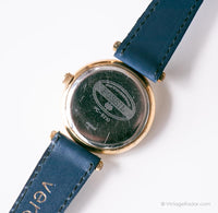 Vintage Black-Dial Fossil Uhr für Frauen mit diamantförmiger Kristall