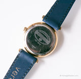 Dial negro vintage Fossil reloj para mujeres con cristal en forma de diamante