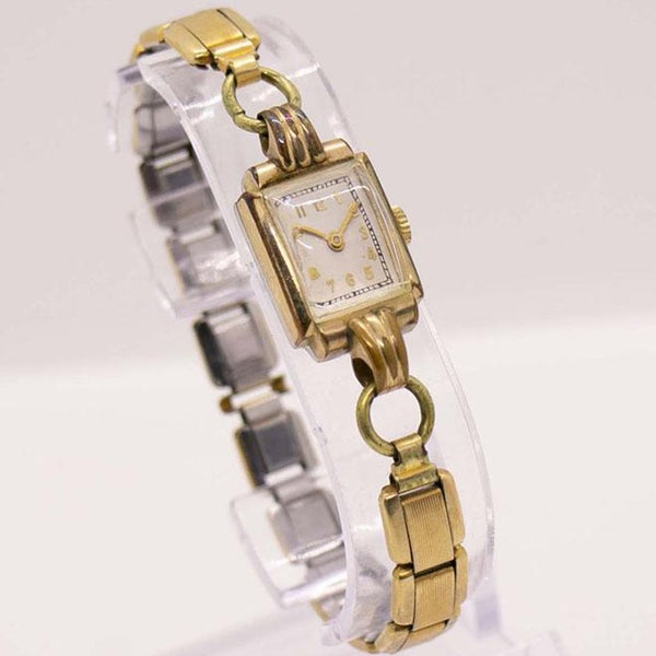 Ladies Art Deco Gold Watch | 1950s Antique Dress Watch for Women