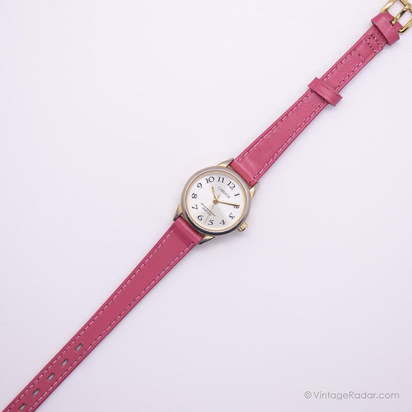 Vintage Gold-tone Carriage by Timex Watch for Her with Pink Strap ...