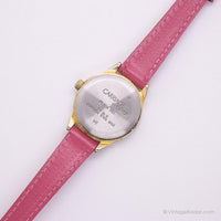 Transporte de tonos de oro vintage por Timex reloj para ella con correa rosa