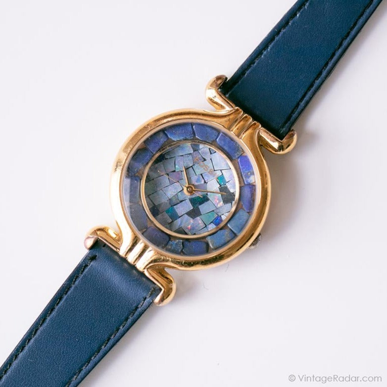 Vintage Blue Marble-Effect Dial Fossil Watch for Women with  display picture 2