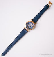 Dial vintage de efecto de mármol azul Fossil reloj para mujeres con correa de la marina