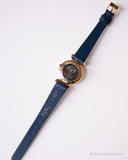 Vintage Blue Marmor-Effekt-Zifferblatt Fossil Uhr Für Frauen mit Marinegurt