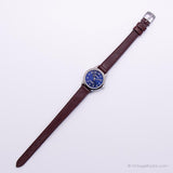 Quartz de transport élégant vintage montre avec cadran bleu | Timex Quartz