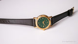Vintage Green-Dial Fossil Watch for Women | Gold-tone Quartz Watch