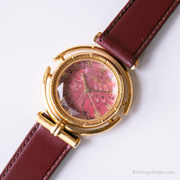 Cadran en marbre rose Fossil montre | Bohemian vintage Fossil montre