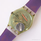 1991 Swatch Solución de fotos GN122 reloj | Morado vintage Swatch Caballero
