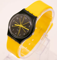 1997 swatch GB179 moutarde montre | Jaune des années 90 et noir swatch Gant montre