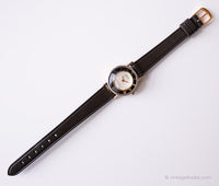 Vintage Relic Watch for Women with Marble-Effect Dial & Black Bezel
