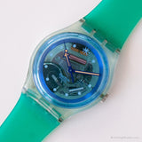 1998 Swatch SKL100 Adamastor montre | Cadran squelette bleu vintage Swatch