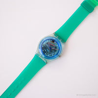 1998 Swatch SKL100 Adamastor Watch | قرص هيكل عظمي عتيق الأزرق Swatch