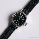 Vintage noire pallas exquisit montre | Minuscule montre de bracelet pour elle