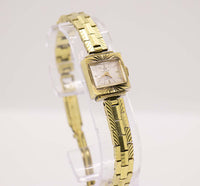Vintage Monval 17 joyas suizas hizo oro reloj para mujeres
