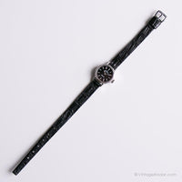 Vintage Black Pallas Exquisit Watch | Tiny Wristwatch for Her