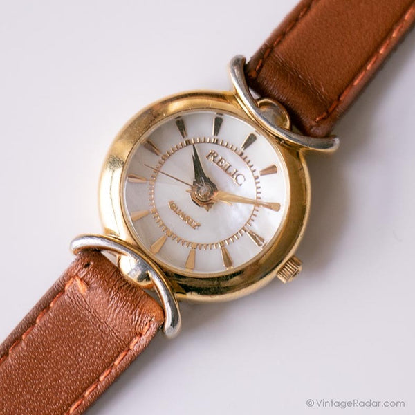 Tone d'or vintage Relic Quartz montre Pour les femmes | Tiny dames-bracelet
