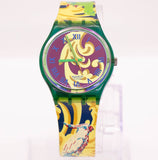 1994 swatch GN119 Perroquet reloj | Estilo barroco colorido swatch reloj