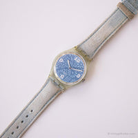 2002 Swatch GS113 perdu dans les champs montre | Floral bleu vintage montre