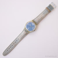 2002 Swatch GS113 فقدت في الحقول ساعة | ساعة زهرية زرقاء خمر