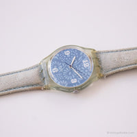 2002 Swatch GS113 in den Feldern verloren Uhr | Vintage Blue Blumen Uhr