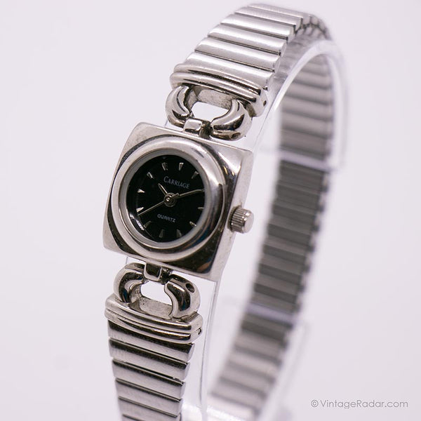 Vintage Black-Dial Carriage Quartz Damen Uhr | Jahrgang Timex Uhr