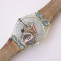 2002 Swatch GS113 perdu dans les champs montre | Floral bleu vintage montre