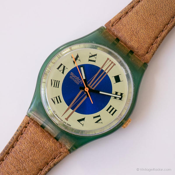 Vintage 1993 Swatch GN130 MASTER Watch | Roman Numerals Green Swatch