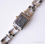 Rectangulaire vintage Fossil F2 en acier inoxydable solide montre pour femme