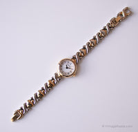 Tiny Two-tone Fossil Watch for Women | Vintage Ladies Dress Watch