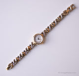 Pequeño dos tonos Fossil reloj para mujeres | Vestido de damas vintage reloj