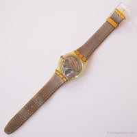 1992 Swatch GK144 Daiquiri reloj | Ilusión amarilla vintage reloj