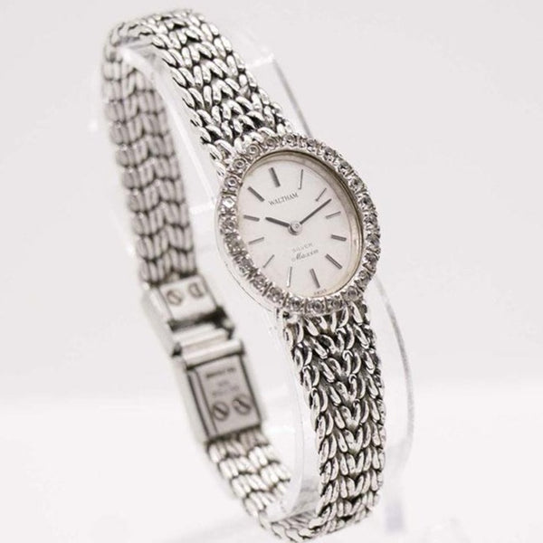 Waltham Maxim 0,925 Sterling Silver Art Deco Watch Jewelry for Women