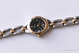 Tiny Black-Dial Fossil Watch for Women | Vintage Fossil College Collection